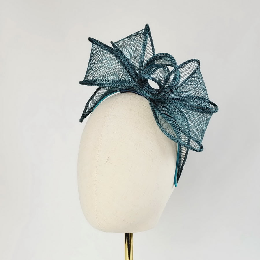 Teal Looped Fascinator Headband - Image 7