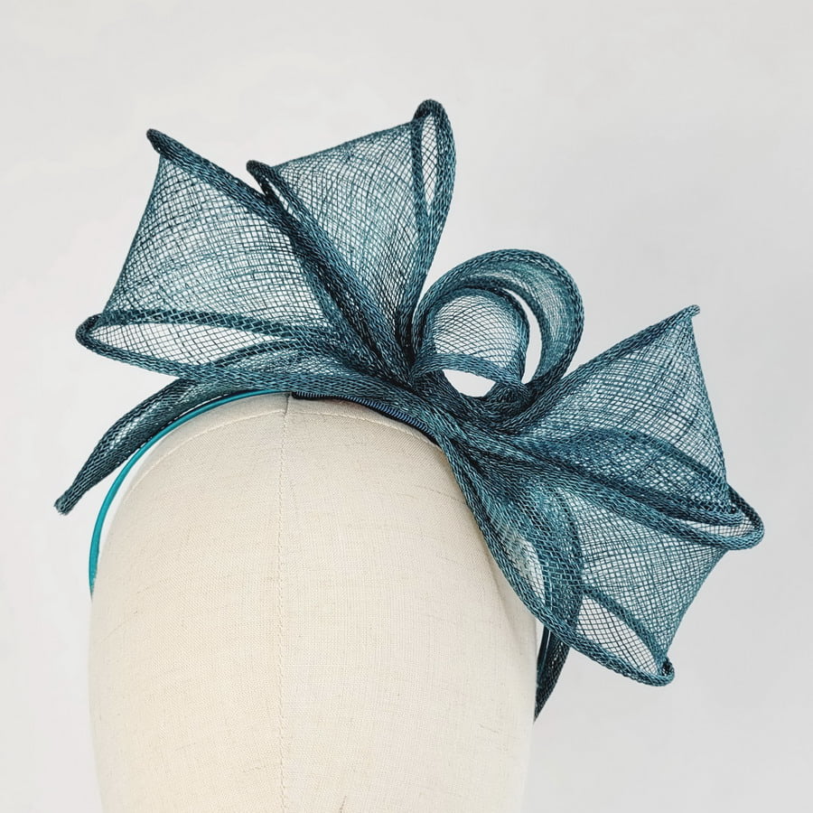 Teal Looped Fascinator Headband - Image 8