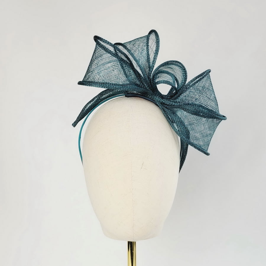 Teal Looped Fascinator Headband - Image 6