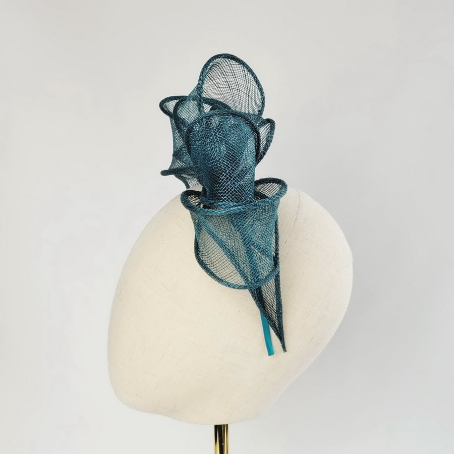Teal Looped Fascinator Headband - Image 10