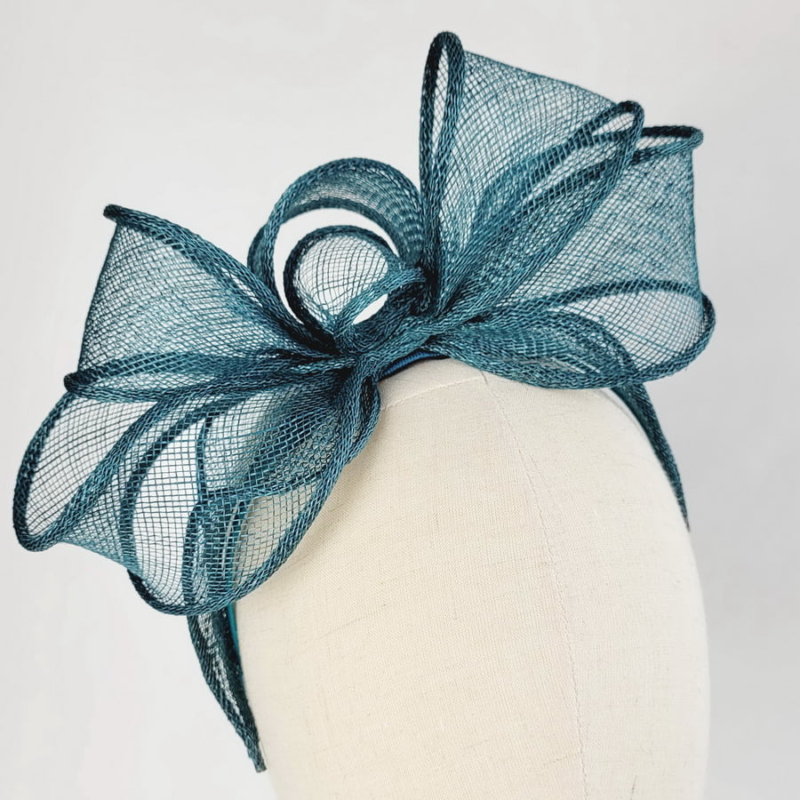 Teal Looped Fascinator Headband - Image 4
