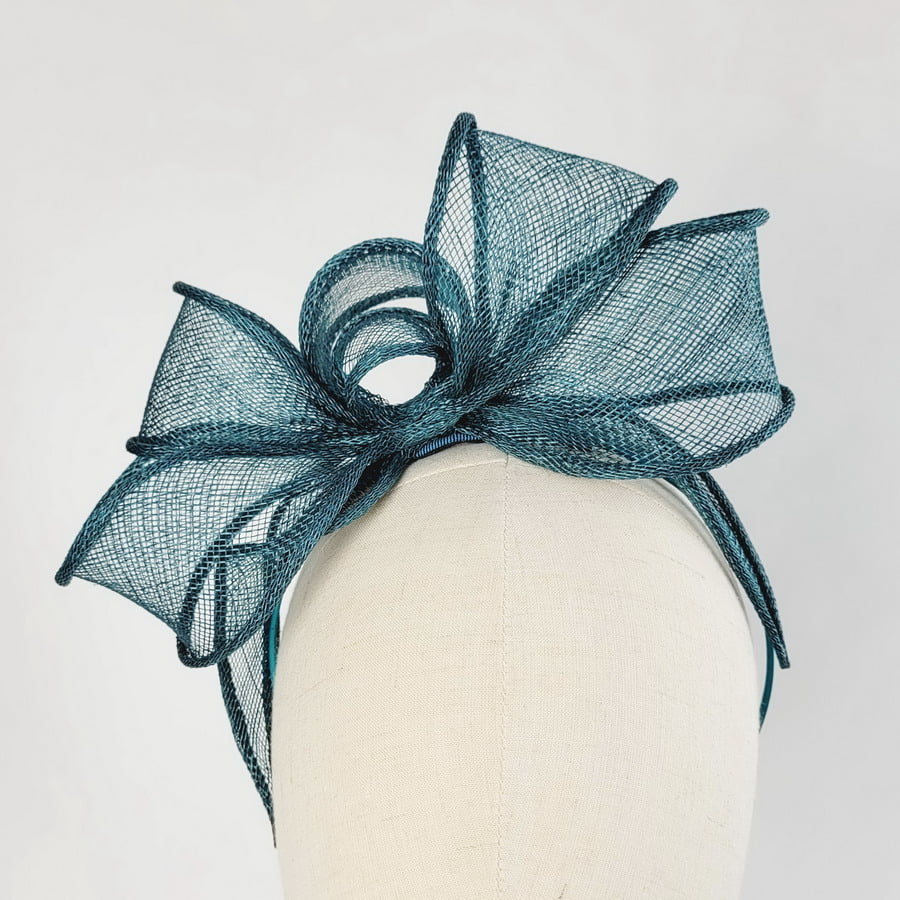 Teal Looped Fascinator Headband - Image 3