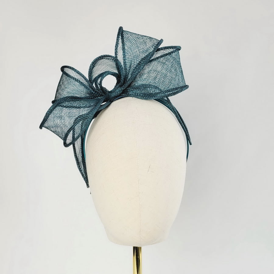 Teal Looped Fascinator Headband - Image 2