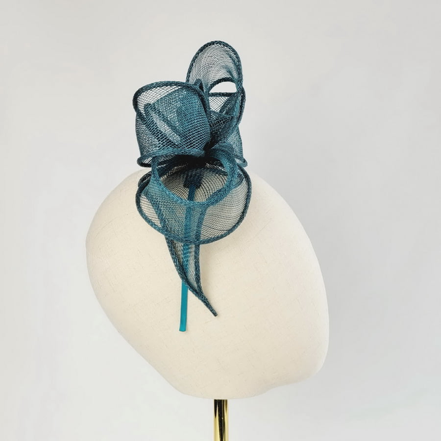 Teal Looped Fascinator Headband - Image 5