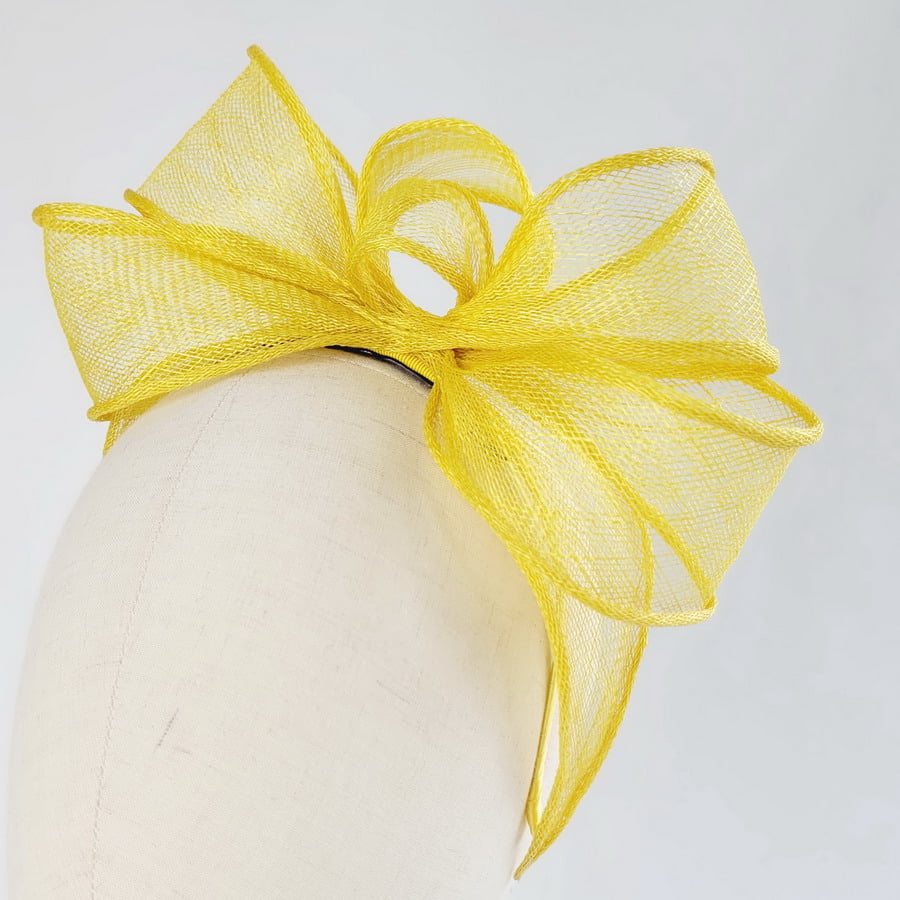 Yellow Looped Fascinator Headband - Image 9