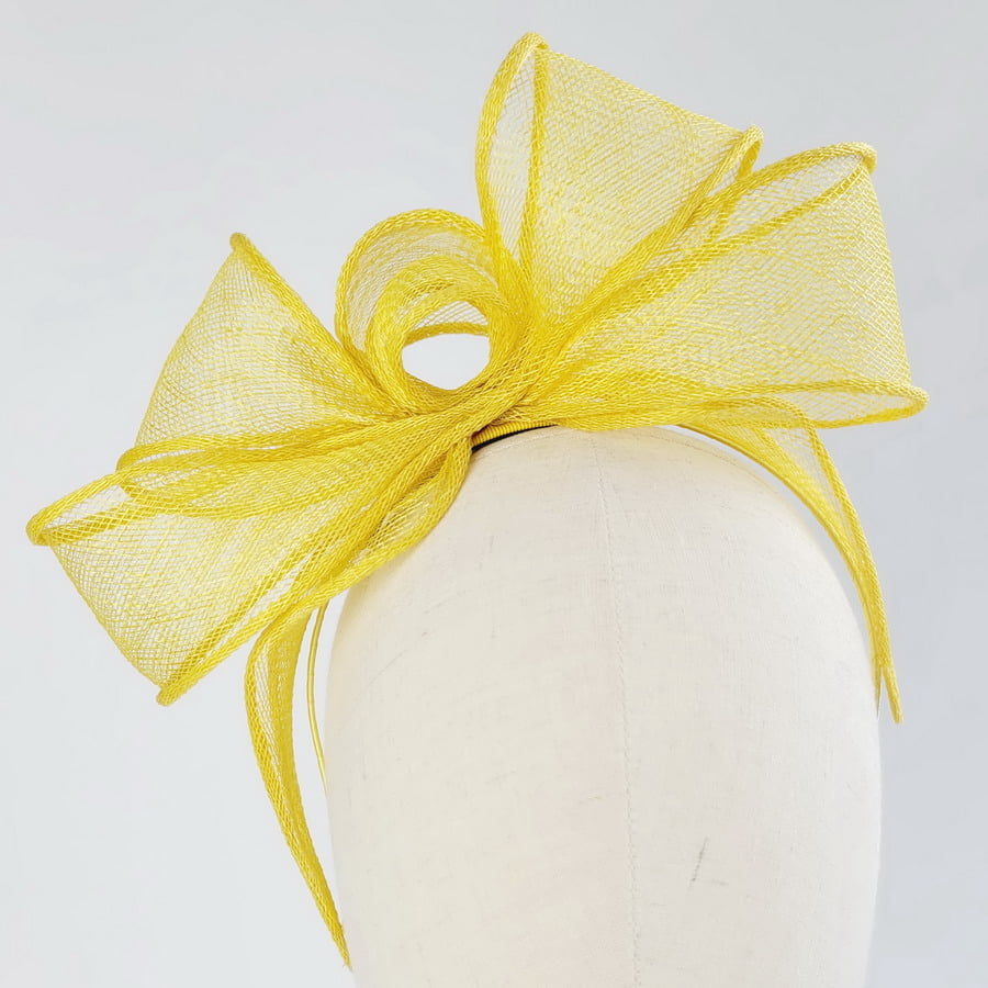 Yellow Looped Fascinator Headband - Image 3