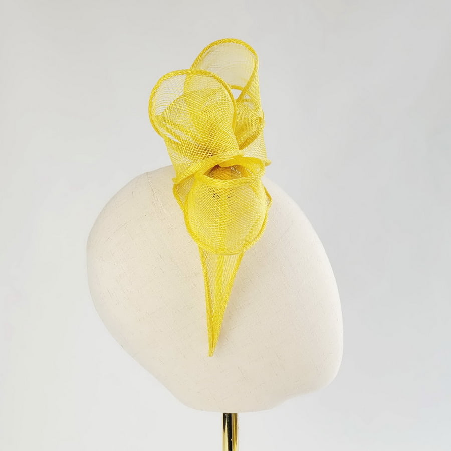 Yellow Looped Fascinator Headband - Image 5