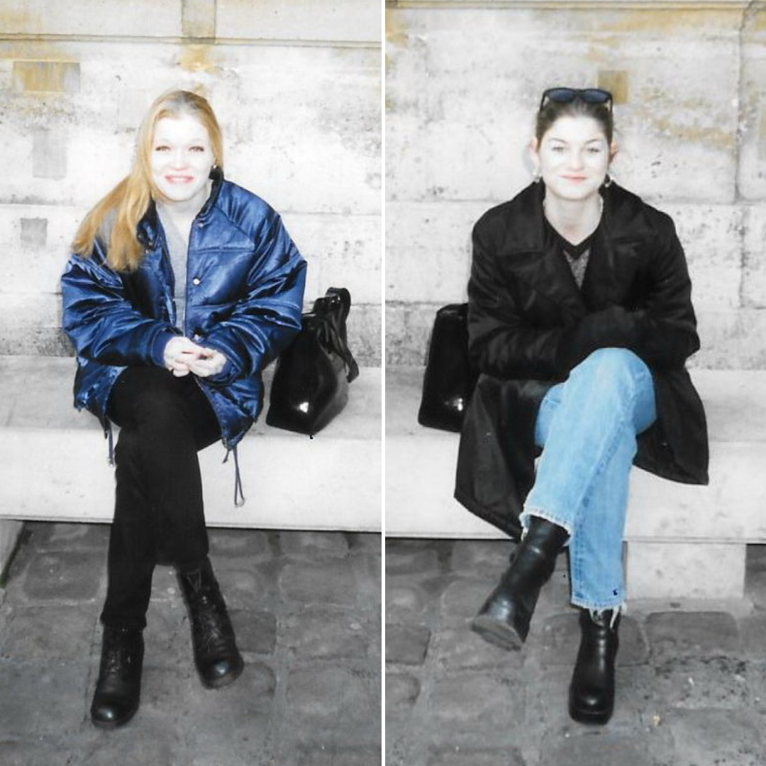 Kerry and Sophie - 6th Form Art Trip to Paris 1997