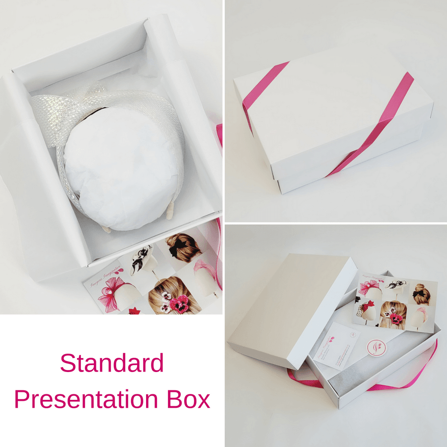Packaging for Iridescent Pearl Crinoline Knot Headband