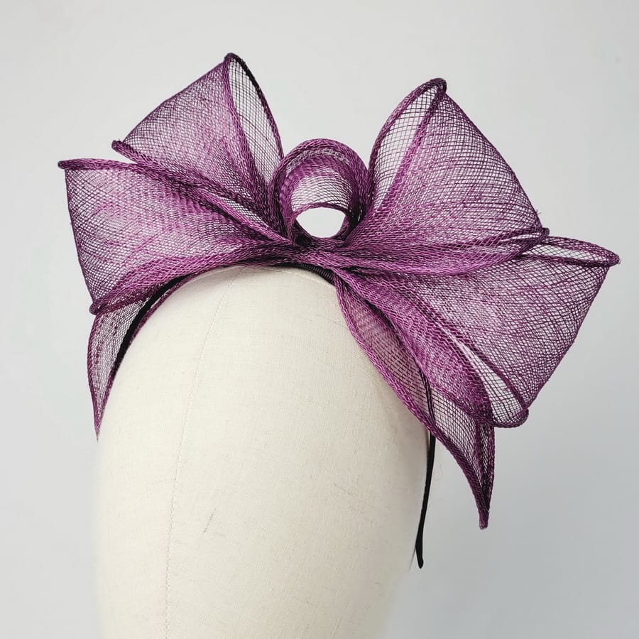Plum Purple Simple Fascinator handmade by Imogen's Imagination