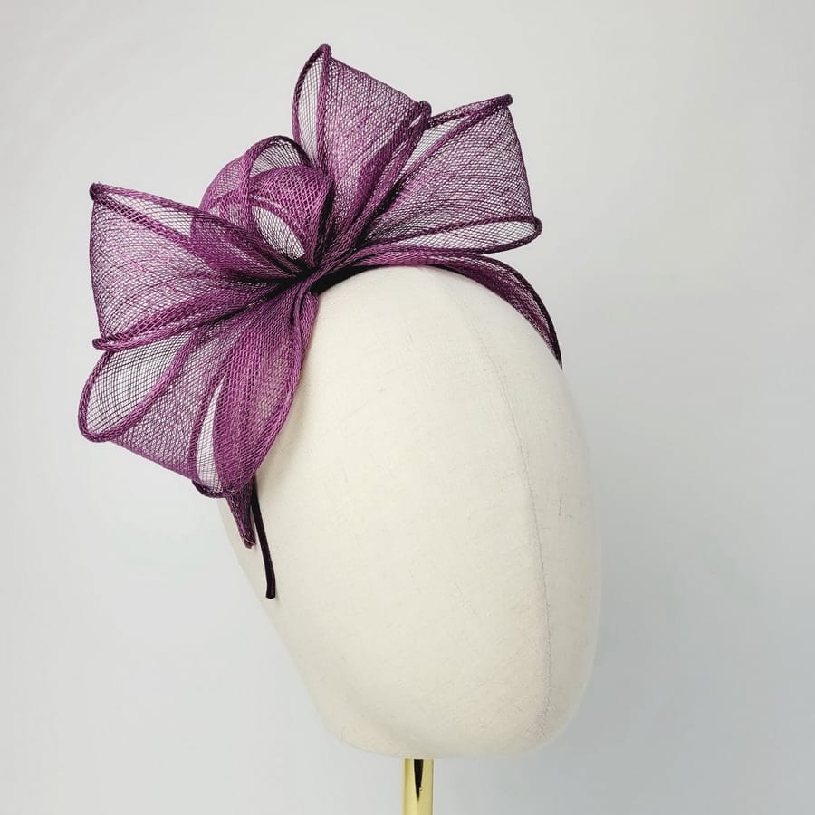 Plum Purple Mother of the Groom Fascinator handmade by Imogen's Imagination
