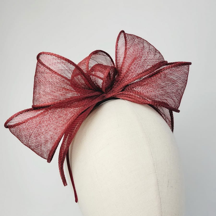 Wine Red Mother of the Groom Fascinator handmade by Imogen's Imagination